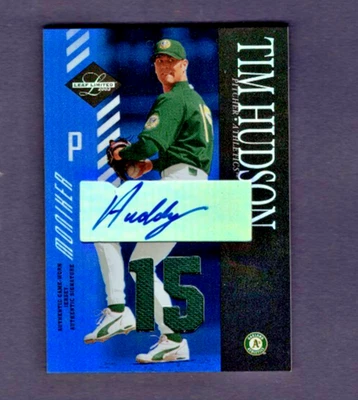 2003 LEAF LIMITED JERSEY AUTO NICKNAME HUDDY #123 TIM HUDSON A'S RARE SP #2/10 - Image 1 of 2