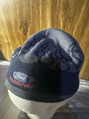 Ford Racing - Nascar Breanie Style Hat-near Mint Condition-blue Grey Color - Image 1 of 4