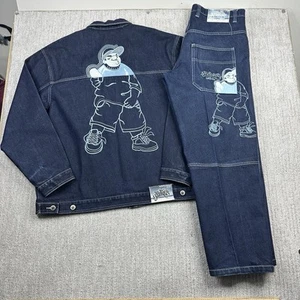 Vtg South Pole Denim Jacket & Jeans Set Mens Sz Large 32x30 Hiphop Skater Y2K - Picture 1 of 21
