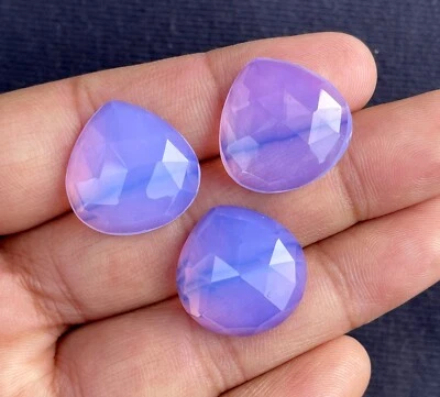 Lavender Quartz Rose Cut Heart Cabochon, Loose Gemstone, 20x20 MM 1 Piece 19Ct. - Image 1 of 2