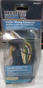Conector de cableado de remolque Reese 4 vías plano a doble modelo #85343HD - Imagen 1 de 4