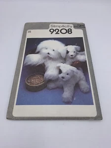 Vtg Simplicity Craft Pattern Sheep Dog  And Puppy 9208  UNCUT Shaggy Plush Toy - Picture 1 of 3