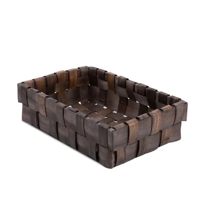 WICKERFIELD Wooden Storage Baskets Wicker Hamper Basket Gift Basket Bathroom Storage Basket