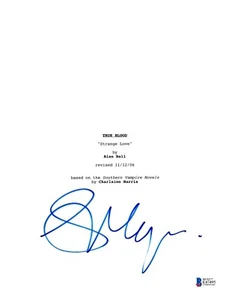 STEPHEN MOYER FIRMADO TRUE BLOOD PILOTO GUIÓN BECKETT BAS AUTÓGRAFO AUTOMÁTICO - Imagen 1 de 1