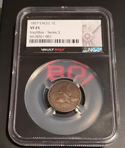 NGC Graded VF-25 1857 Flying Eagle 1 Cent, VaultBox 3 Edition!! - Picture 1 of 7
