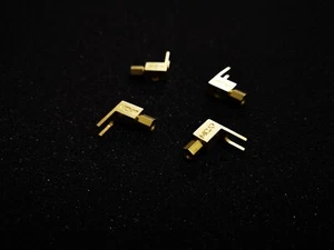 4x hifi audio Right Angle Speaker Cable Spade Plug Banana Adapter Gold plated - Picture 1 of 3