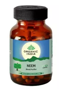 Lotto Di 2 Organic India Neem 120 Pillole Usda Ogm Cert Immunità Puro Blood Cura - Foto 1 di 1