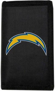 LOS ANGELES CHARGERS MENS BLACK CANVAS TRIFOLD WALLET - Picture 1 of 1