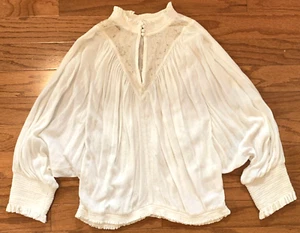 Feather Bone Anthropologie Boho Sz M Festival Balloon Sleeve Pirate Oversized - Picture 1 of 9