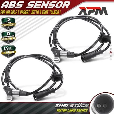 2x Sensor ABS velocidad rueda trasera para VW Golf II Passat Jetta II Seat Toledo I - Imagen 1 de 4