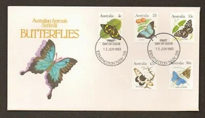 First Day Of Issue Cover - AUST. ANIMALS SERIES III: Butterflies (1983) (Mint) - Picture 1 of 1