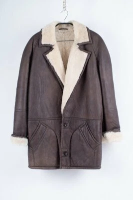 Trussardi Men's Brown Supple Leather Shearling Coat, Size XL - Image 1 of 4