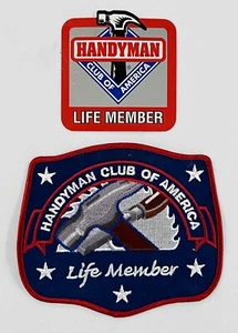 Handyman Club of America LIFE MEMBER Embroidered Patch & Sticker - NEW - Picture 1 of 2