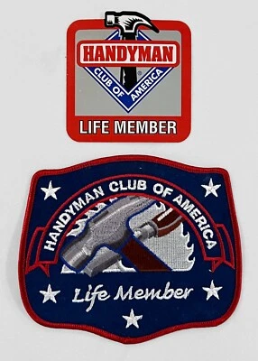 Handyman Club of America LIFE MEMBER Embroidered Patch & Sticker - NEW - Image 1 of 2