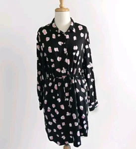 Sass Dress Size 10 Animal Print Long Sleeve Casual Black - Picture 1 of 9