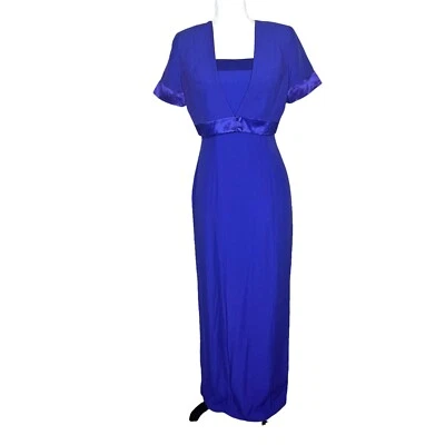 Vintage 2000s Alfredo Angelo 2 Piece Sheath Dress Coat Purple Sz 7/8 *Flaws* - Image 1 of 4