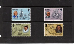A 1976 SET OF 4 DIFFERENT MINT COMMEMORATIVE STAMPS FROM JERSEY. USA BICENTENIAL - Picture 1 of 1