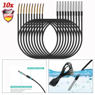 1-10xTemperaturfühler Digital Thermosensor Temperatur-sensor Wasserdicht DS18B20 - Bild 1 von 4