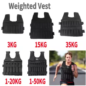 3/15/35kg Workout Weighted Vest W/Mesh Bag Adjustable Buckle Training Fitness - Picture 1 of 10