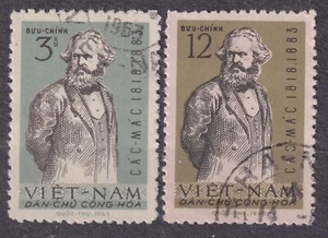 VIETNAM North 1963 SC#244/45 used pair, Karl Marx (1818-1883) (vertically lin.) - Picture 1 of 1