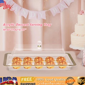 Acrylic Wedding Cake Display Plate Cookies Deserts Stand Serving Tray with Lid - Bild 1 von 19