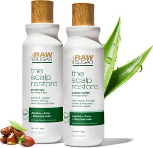 Raw Sugar Scalp Restore Hair Care Bundle, Shampoo & Conditioner Set Jojoba Aloe - Bild 1 von 6
