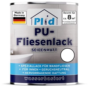 Fliesenlack 0,75l Weiß-Satin, für ca. 8m² / Fliesenfarbe Fliesen Lack Küche/Bad - Bild 1 von 1