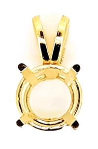 8mm 14K Gold Round Cut Pendant Setting Basket Solitaire Pendant Yellow Gold - Picture 1 of 3