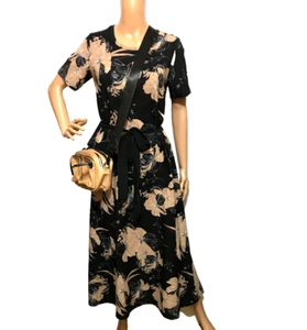 Prae maxi floral dress black and beige sz. 12 - Picture 1 of 7