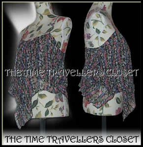 TOPSHOP KATE MOSS Floral Hanky Hem Layered Chiffon Flowing Top Cami UK 12 40 8 - Picture 1 of 6