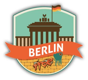 Etiqueta de viaje de la ciudad de Berlín Alemania insignia parachoques de coche calcomanía - ''TALLAS" - Imagen 1 de 1