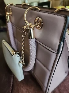 New Mauve Unbranded purse Quilted With Dune London Change Purse Braided Handles - Picture 1 of 8