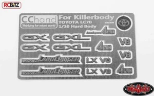 Metal Emblems for Toyota Killerbody LC70 Badge Logo RC4WD VVV-C0374 rcBitz rc - Picture 1 of 4