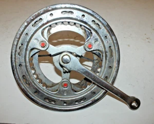 Vintage Cottered Pin Crankset Silver 165mm BCD91 3-Bolt Touring Fast USA Ship - Picture 1 of 20