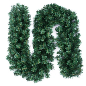 2.7m (9ft) Artificial Christmas Fireplace Garland Wreath Fake Pine Tree Decorate - Picture 1 of 7