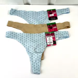 NEW Maidenform 3 Pairs Comfort Devotion Thong Panties L/7 MultiColor 40149 NWT - Picture 1 of 3
