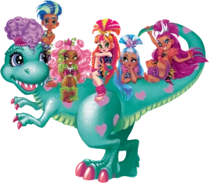 Muñeca de moda prehistórica posable Cave Club 8-10" con mascota dinosauria y accesorio - Imagen 1 de 16