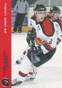 MARC LOVELL, MANCHESTER PHOENIX, RARE 2003-04 CARDTRADERS EIHL CARD.