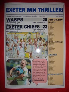 Wasps 20 Exeter Chiefs 23 - 2017 Aviva Premiership final - souvenir print - Picture 1 of 1