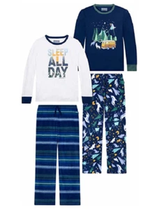 NEW Eddie Bauer Youth Boy's 4 Piece Long Sleeve PJ Sleep Set Size Large 14/16 - Picture 1 of 1