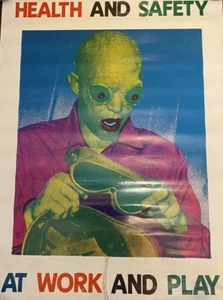Vintage Rare Sci Fi Poster Alien Health & Safety Humorous 24” x 17.5” Circa 1978 - Picture 1 of 8