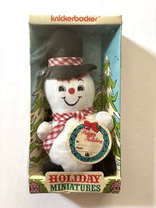 Vintage Knickerbocker Holiday Miniatures 7" Snowman Plush NIP 1973 - Picture 1 of 9