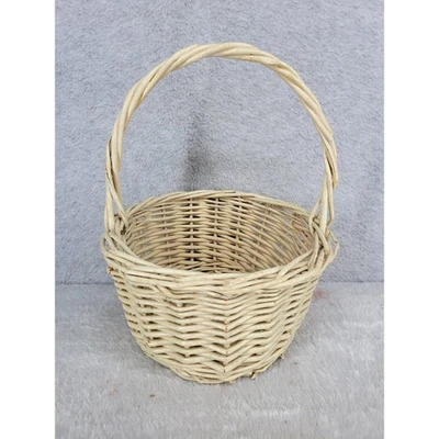 Cesta de mimbre mango redondo flor Pascua picnic decoración Foto 1 de 4