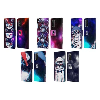 HEAD CASE DESIGNS STRANGE CATS LEATHER BOOK WALLET CASE FOR SAMSUNG PHONES 1 - Image 1 of 4