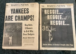 2--19. Oktober 1977 New York Daily News Yankees sind Champs, Reggie Hits 3 Homers - Bild 1 von 9