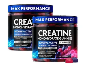 Creatin Monohydrate Gummies Complex 8000mg für Männer & Frauen - 120 Gummis - Bild 1 von 18