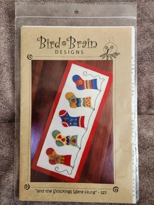 Bird Brain Designs #327 the Stockings Were Hung - Woolfelt Applique Table Runner - Image 1 of 2