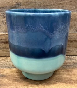 Blue Ceramic Garden Pot 7" x 6" - Picture 1 of 4