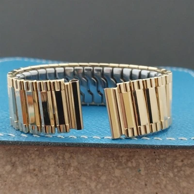 Wide Gemex 12k Gold-Filled Stretch Expansion Unused nos 1950s Vintage Watch Band - Image 1 of 4