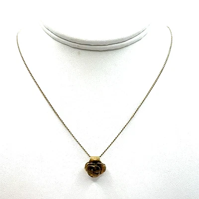 Collar colgante rosa Avon de cadena llena de oro amarillo de 14K de 18 pulgadas Foto 1 de 4